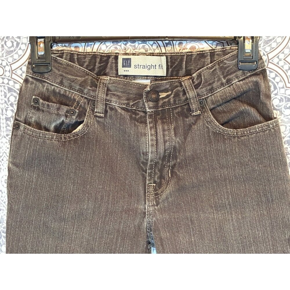 Gap Straight Fit Brown Denim Jeans Size 10 Pre-Owned - Picture 4 of 11